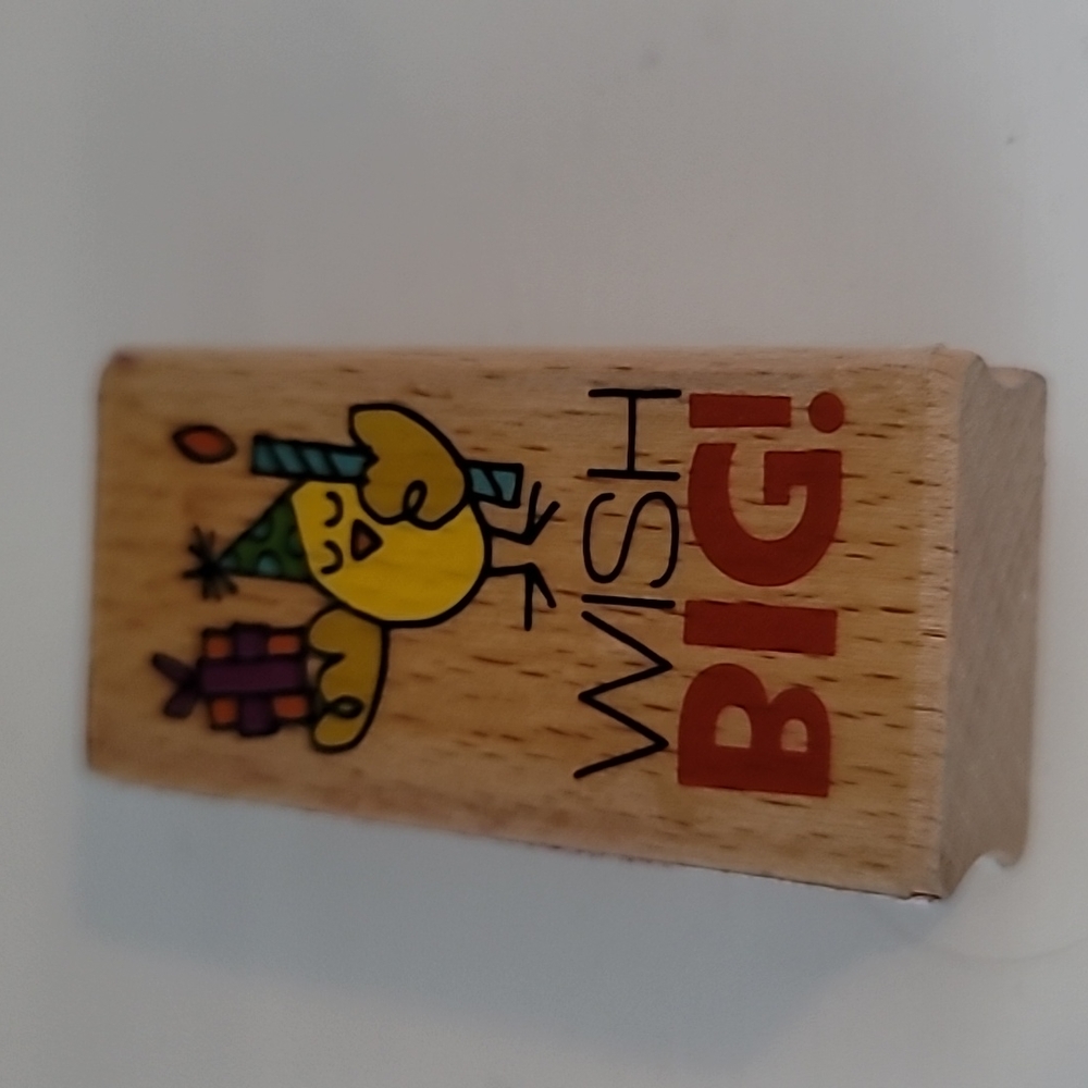 Stamp Craft Wish Big Birthday Wooden Rubber Stamp